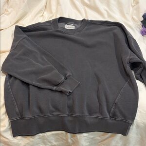 Abercrombie oversized washed black crewneck sweatshirt large